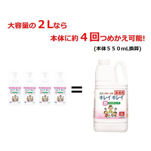 ライオン キレイキレイ薬用泡ハンドソープ 業務用 2L×6個 1箱(6本) F717573-イメージ6