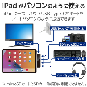 ロジテック iPad用 USB Type-C 6in1 一体型ドッキングステーション ジェットブラック LHB-PAPP6U3-イメージ3