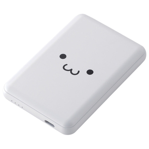 エレコム 超コンパクトモバイルバッテリー(5000mAh/3A/USB Type-C×1) しろちゃん(ホワイト×ブラック) DE-C48-5000WF-イメージ1