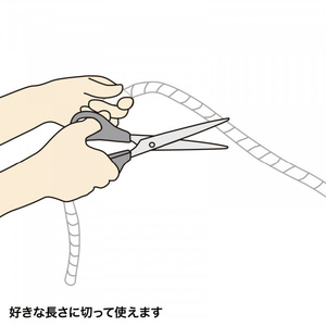 サンワサプライ ケーブルタイ(スパイラル)5m巻き・内寸直径20mm ホワイト CA-SP20W-5N-イメージ8