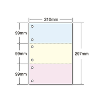 マルチプリンタ帳票 A4 カラー 3面 6穴 500枚 1冊 F846960-53006