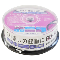 グリーンハウス 録画用 25GB 1～2倍速対応 BD-RE ブルーレイディスク 20枚入り GH-BDRE25B20