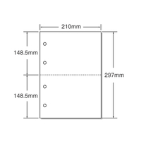 マルチプリンタ帳票 A4 白紙 2面 4穴 500枚 1冊 F846961-53004