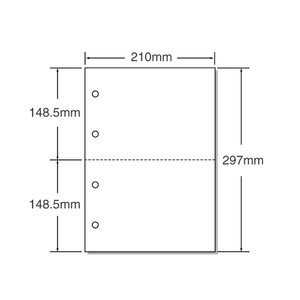 マルチプリンタ帳票 A4 白紙 2面 4穴 500枚 1冊 F846961-53004-イメージ1