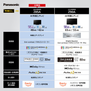 パナソニック 42V型4K対応有機ELテレビ VIERA TV-42Z85A-イメージ4