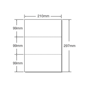 マルチプリンタ帳票 A4 白紙 3面 500枚 1冊 F846965-53002-イメージ1