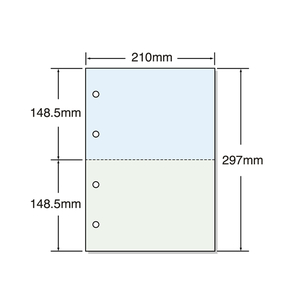 マルチプリンタ帳票 A4 カラー 2面 4穴 500枚 1冊 F846966-53007-イメージ1