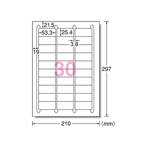 エーワン ラベルシール[ハイグレード] 30面 四辺余白 100枚 F862419-76230-イメージ1