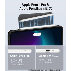 ESR iPad Air 11インチ(M2)/iPad Air(第5/4世代)用REBOUND 360 ハイブリッド 2WAYカバー ブラック ES26771-イメージ11