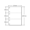 マルチプリンタ帳票 A4 白紙 3面 6穴 500枚×2冊 1箱(2冊) F847029-53001