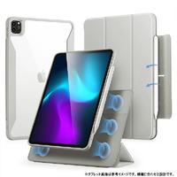 ESR iPad Air 11インチ(M2)/iPad Air(第5/4世代)用REBOUND 360 ハイブリッド 2WAYカバー グレー ES26773