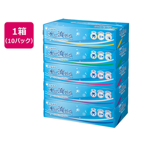 カミ商事 エルモア 水に流せるティッシュ 180組×5個 10パック F050580-141544-イメージ1