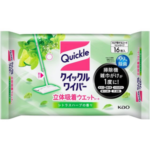 KAO クイックルワイパー 立体吸着ウエットシート シトラスハーブ16枚 F035225-イメージ1