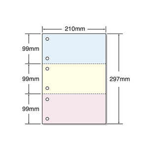 マルチプリンタ帳票 A4 カラー 3面 6穴 500枚×2冊 1箱(2冊) F847032-53006-イメージ1