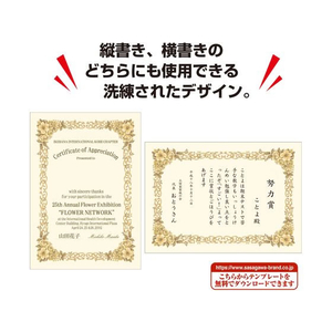 タカ印 洋柄賞状用紙 はがき判 縦横兼用 10枚 FC450RL-10-247-イメージ5