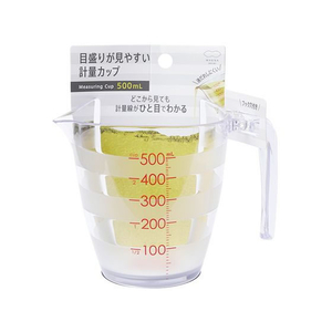 マーナ 目盛りが見やすい計量カップ 500ml クリア FC384PH-K728CL-イメージ2