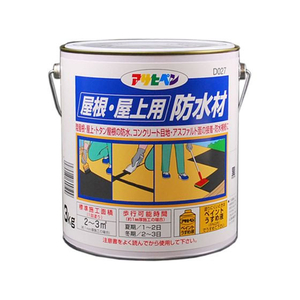 アサヒペン 屋根・屋上用防水 3kg 黒 FC951PJ-D027-イメージ1