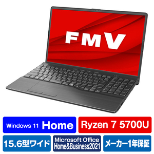 富士通 ノートパソコン LIFEBOOK AHシリーズ ブライトブラック FMVA50H3B-イメージ1