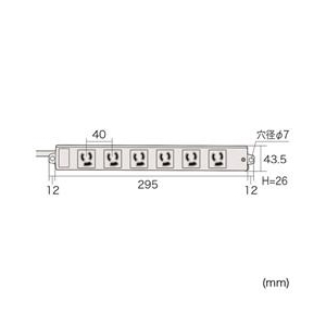 サンワサプライ 工事物件タップ(3P・6個口・0．3m) TAP-K6-03-イメージ3