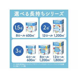 クレシア スコッティ フラワーパック 2倍長持ち シングル 12ロール×4パック FCC2085-イメージ7