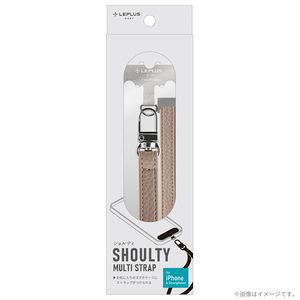 MSソリューションズ スマートフォン(汎用)ショルダーストラップ PUレザータイプ SHOULTY MULTI STRAP ベージュ LN-SS02BG-イメージ1