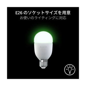 RAZER ゲーミングルーム用RGB LED 電球 Aether Light Bulb E26 RZ43-04250100-R3UJ-イメージ4