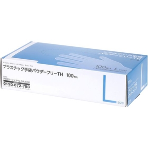 伊藤忠リーテイルリンク プラスチック手袋 パウダーフリー L100枚 FC968PW-VC-270-イメージ1