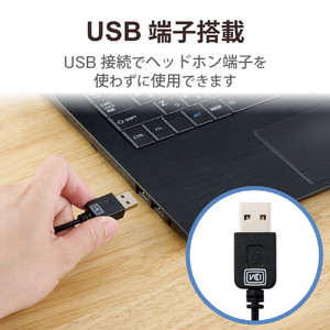 エレコム 両耳大型USB有線ヘッドセット ブラック HS-HP02SUBK-イメージ5