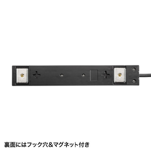 サンワサプライ 電源タップ(2P・10個口・2m) 強力ネオジムマグネット シャッター付 ブラック TAP-2210-2BK-イメージ6