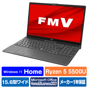 富士通 ノートパソコン LIFEBOOK ブライトブラック FMVA46HB-イメージ1