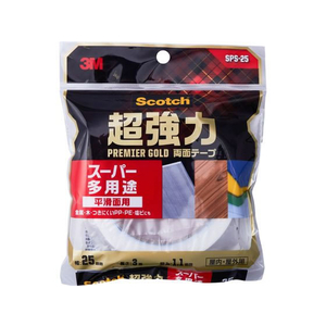 3M スコッチ超強力両面テープ プレミアゴールド25mm×3m F128658-SPS-25-イメージ1