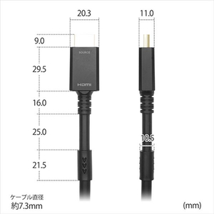 ホーリック 光ファイバー HDMIケーブル 10m 高耐久モデル HH100-804BB-イメージ12