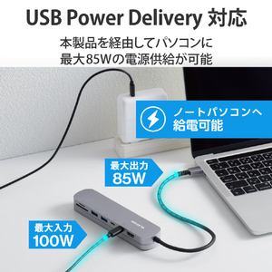 エレコム USB Type-Cデータポート/固定用台座付きドッキングステーション シルバー DST-C20SV-イメージ5