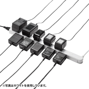 サンワサプライ スリムタップ(2P・11個口・1m) ブラック TAP-SLIM11-1BK-イメージ5