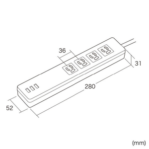 サンワサプライ USB充電機能付きタップ(3P・4個口・2m) ホワイト TAP-F37U-2-イメージ3