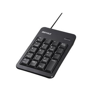 BUFFALO 有線テンキーボード TabキーUSBハブ付き ブラック BSTKH100BK-イメージ1