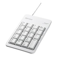 BUFFALO 有線テンキーボード TabキーUSBハブ付き ホワイト BSTKH100WH