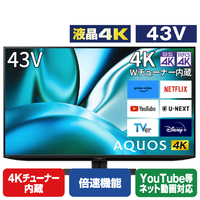 シャープ 43V型4Kチューナー内蔵4K対応液晶テレビ AQUOS 4TC43FN2