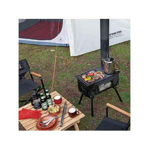 キャプテンスタッグ KAMADO かまど 煙突ガラス窓付角型ストーブ FCL9298-UG-75-イメージ6