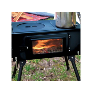 キャプテンスタッグ KAMADO かまど 煙突ガラス窓付角型ストーブ FCL9298-UG-75-イメージ8