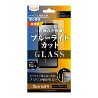 レイ・アウト Xperia 5 V用ガラスフィルム 10H ブルーライトカット 光沢 RT-RXP5M5F/SMG