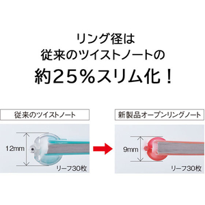 リヒトラブ オープンリングノート オプノ セミB5 ブルー FCK1507-N2974-8-イメージ4