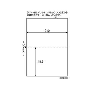 ヒサゴ A4台紙ごとミシン目切り離しラベル 2面/100枚 FCT7805-GB3201N-イメージ2