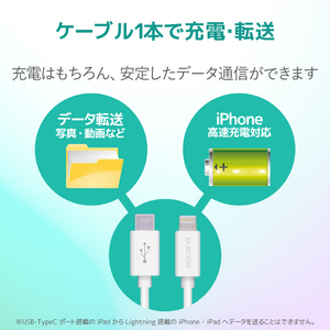 エレコム USB-C to Lightningケーブル(スタンダード) 0．5m ホワイト MPA-CL05XWH-イメージ8