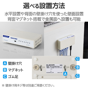 エレコム Giga対応5ポートスイッチ(金属筐体/電源内蔵) ホワイト EHC-G05MN4-HJW-イメージ8