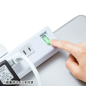 サンワサプライ 便利タップ(クランプ固定式) ホワイト TAP-B53W-イメージ3