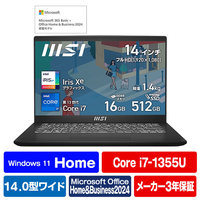 MSI ノートパソコン オリジナル Modern 14 C13M クラシックブラック MODERN-14-C13M-5038JP