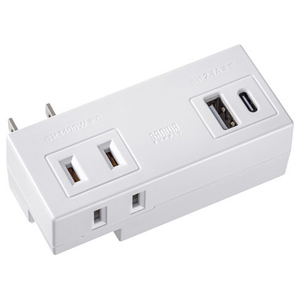 サンワサプライ モバイルタップ(AC×2個口+USB-A×1+Type-C×1) TAP-MUC1AC2W-イメージ1