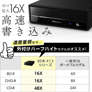 PIONEER 外付けブルーレイドライブ BDR-X13J-S-イメージ3