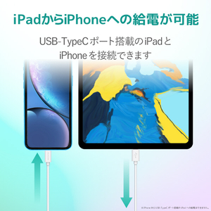 エレコム USB-C to Lightningケーブル(スタンダード) 1．5m ホワイト MPA-CL15XWH-イメージ7